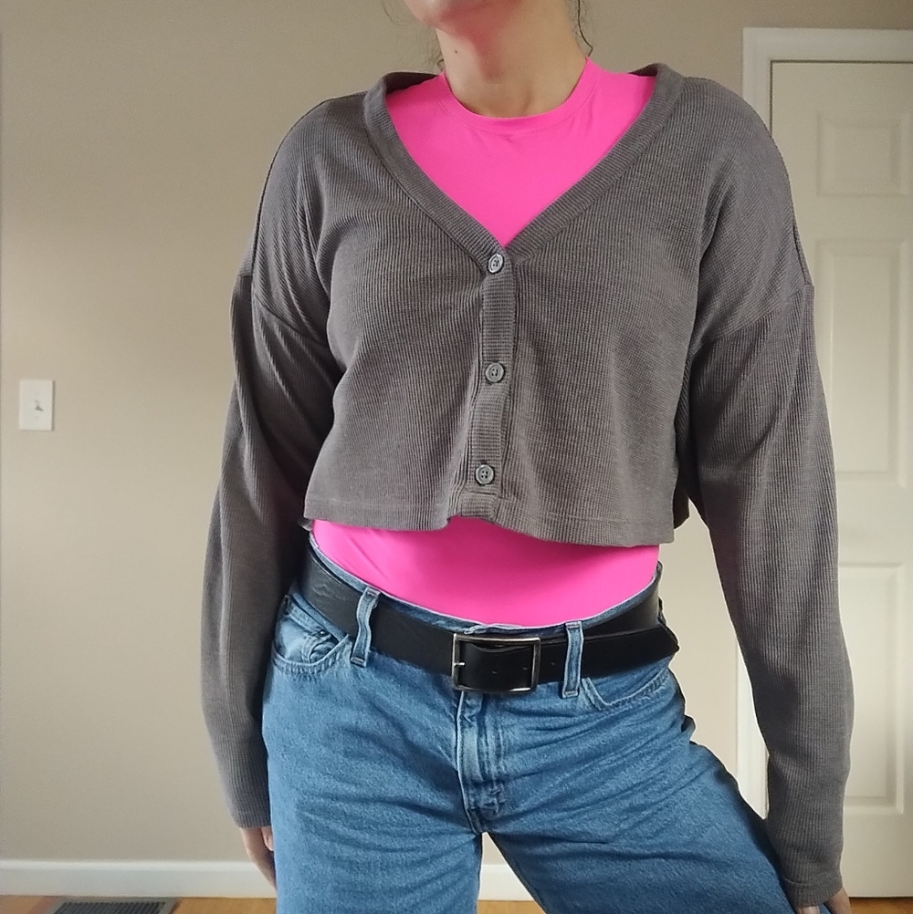 Aeropostale Gray Cropped Top Small